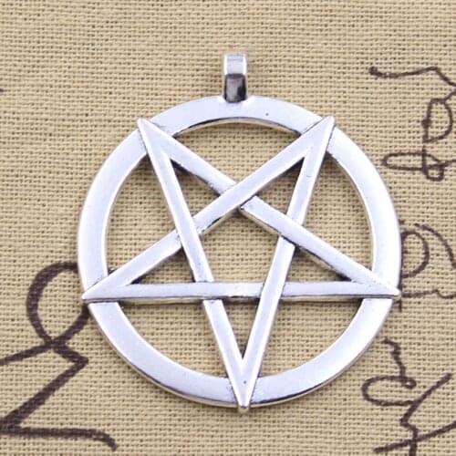 2pcs Charms Big Star 51x45mm Antique Silver Color Pendants DIY Crafts Making Findings Handmade Tibetan Jewelry