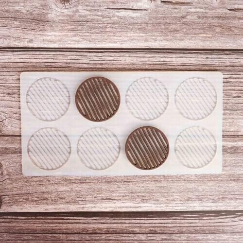 Striped Hollow circle Shape Chocolate Stencil Mold Cake Decorating Silicone Mold Transfer Sheet Baking Chablon DIY Chocolate Des