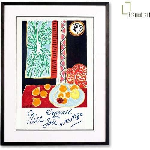 Matisse framed artwork Nice, France - Travail et Joie (Work and Joy) aluminum picture frame with matboard 30x40cm