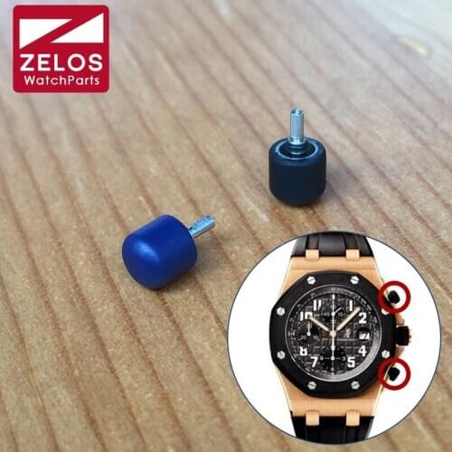 Rubber+steel waterproof pusher button fit AP ROO shore 42mm chronography original 26170 watch