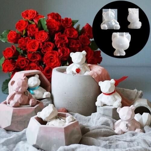 3D Unicorn Silicone Cake Mold Kitten Bear Transparent Clay DIY Fondant Mousse Mold Cake Decorating Tools Mould Cake Tools