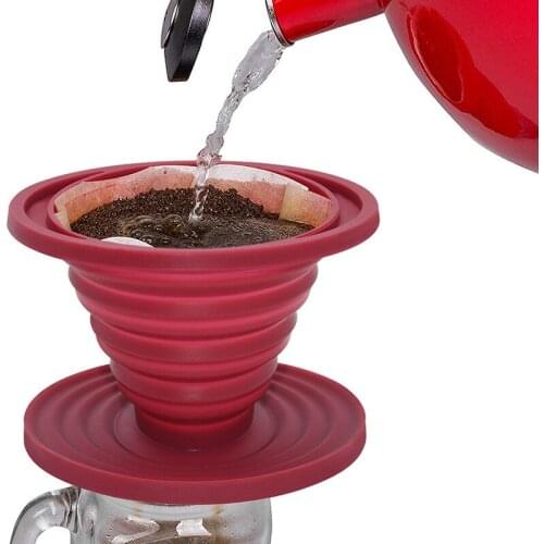 Collapsible Reusable Silicone Coffee Dripper- Filter Cone- Easy Manual Coffee Brew Maker