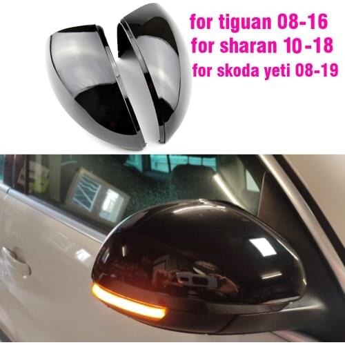 Carbon Fiber Bright black Side Rearview Mirror Cover For vw Tiguan 2008-2016 ,for Sharan 2012-2018, for Skoda Yeti 2008-2019