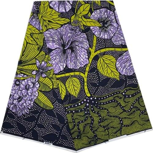Nigerian Ankara Wax Dye Cotton Printed For Fabric Prints 100%Soft Breathable African Dress Material For Sewing 6 Yards V-L 7-32