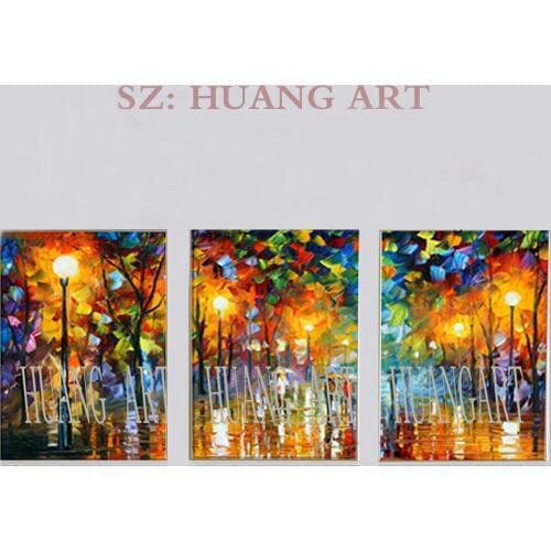 Top Artist Pure Handmade High Quality Rich Colors Abstract Landscape Oil Painting Colorful Knife Painting for Wall Art Pictures