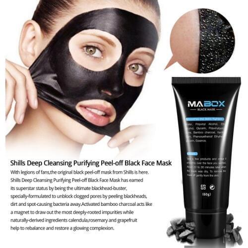 1pcs Black Mask Peel Off Bamboo Charcoal Purifying Blackhead Remover Mask Deep Cleansing for Blemishes WrinklesFacial