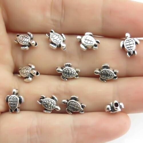 20/40/80Pcs Vintage Sea Turtle Spacer Beads Handmade DIY Bracelet Jewelry