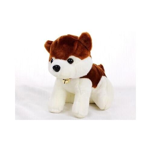 20cm dark brown husky dog , bell dog,soft plush toy ,baby toy gift h2049