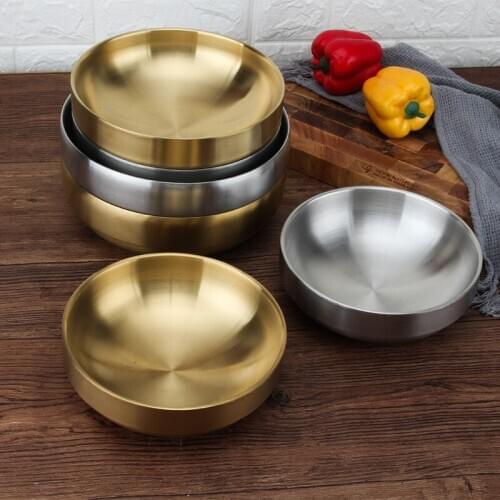 304 stainless steel bowl, golden instant noodles bowl, ramen bowl, double Korean rice bowl, big noodle bowl, big soup bowl