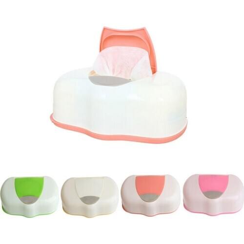 80 Sheets Wet Tissue Box Plastic Wet Wipes Storage Case Box Refillable Container , Baby Wipes Storage Organizer Box