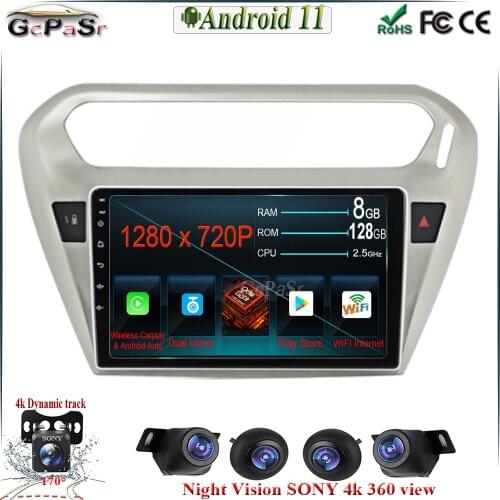 CARPLAY 128G 9'' Android 10 Carplay for Peugeot 301 Citroen Elysee 2014 - 2016 Multimedia Video Audio Gps