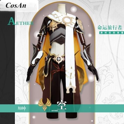 The High Quality Hot Game Genshin Impact Aether Cosplay Costume Fashion Combat Uniform Female Halloween Party Role Play Clothing