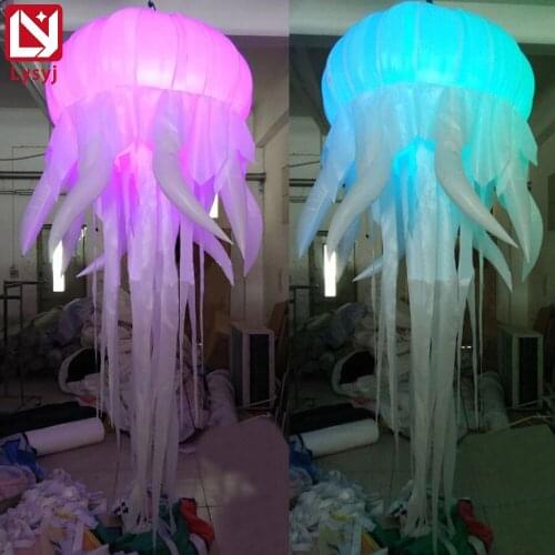 Interior Decor Event Lighting Inflatable Octopus Models / Giant Inflatable RGB LED Hang Jellyfish for Party Decoration