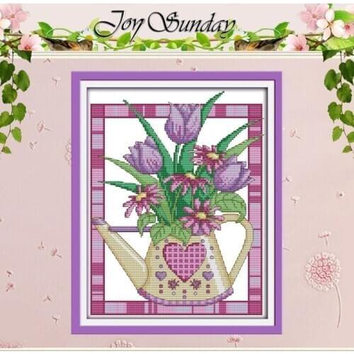 Purple Tulip Vase Patterns Counted Cross Stitch 11CT 14CT Cross Stitch Set Chinese Cross-stitch Kit Embroidery Needlework