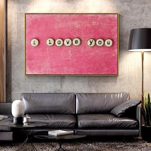 Forbeauty Oil Canvas Painting i-love-you-letters For Home Decoration Wall Art