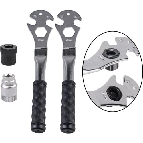 Bike Pedal Wrench, Long Handle Bicycle Pedal Removal Tool Spanner for Biking Cycling Mountain Bike MTB BMX - 15mm