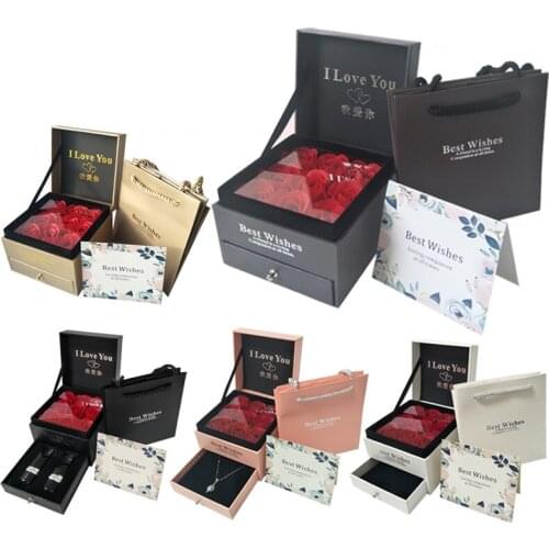 9 Rose Flower Box Makeup Jewelry Box Storage Ring Pendant Earring Bracelet Organizer Box Display Cabinet Valentines Day Gift