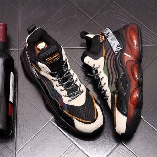 Luxury Men Sneakers Breathable Platform Trainers Web Celebrity Gym Shoes Chaussure Homme