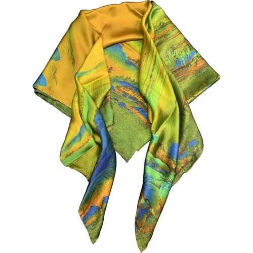 2020 Brand Design 100% Silk Square Scarf Luxury Brand Neck Bandana Pashmina Lady Wrap beach Stole Bandana