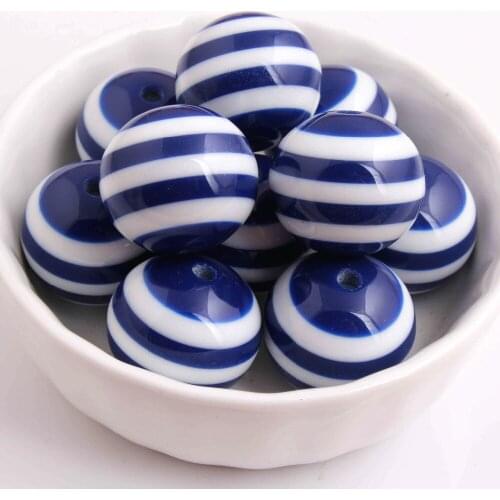 Kwoi vita Chunky Round 20MM Royal Blue 100pcs Resin Strips Beads Jewelry