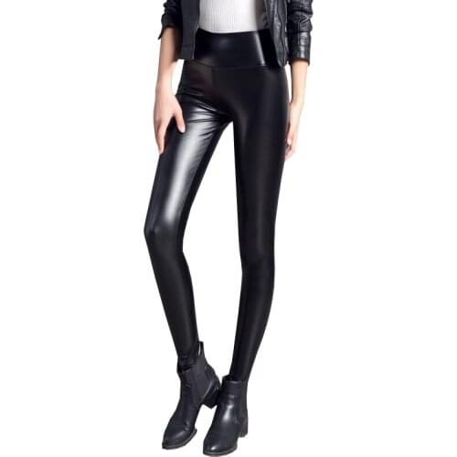 XL faux leather leggings spring autumn winter slim fitness PU pant casual street stretched skinny pencil leggings