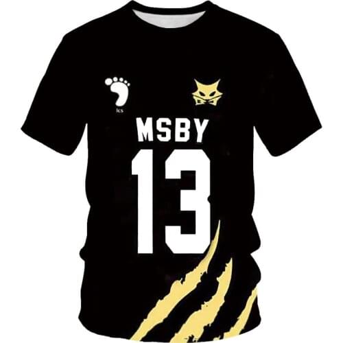2021 Haikyuu Msby Black Jackal 3D Summer T-Shirt O collar fashion short sleeve piece cartoon casual animation women/men/children