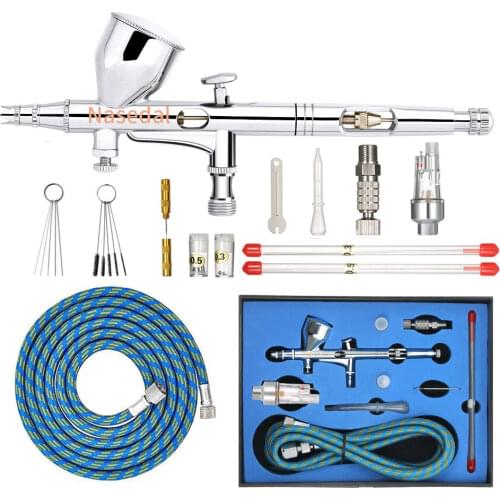 Nasedal Dual-action 9cc 0.2mm Mini Airbrush Paint Spary Gun Nail Art Sprayer Makeup Tool Cake Decor Airbrush Tattoo Mode Paint