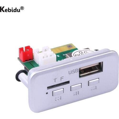 Kebidu Mini Bluetooth 5.0 MP3 WMA Decoder Board 12V Wireless MP3 Music Player Audio Module Support USB FM TF Radio AUX Car Radio