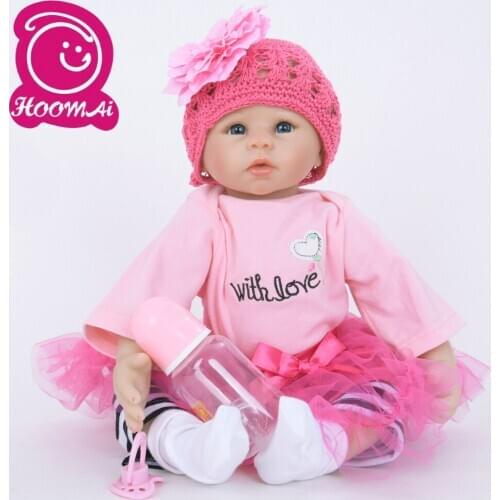 Fashion Soft Silicone Cotton Body 45CM Exclusive Bebe Reborn Doll Realistic Baby Toy Lovely Doll For Kids Christmas Gifts 18Inch