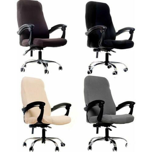 Soft Stretch Spandex Chair Covers Solid Anti-dirty Computer Seat Chair Cover Removable Slipcovers For Office Seat Chairs Black
