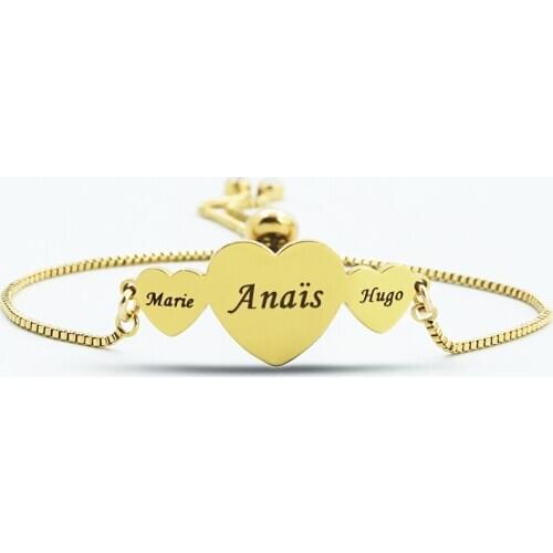 MYLONINGCHARM Custom Kids Names Bracelet For Mom,Childrens Names Bangle Stainless Steel Resizable Bracelets,Mom Bracelet