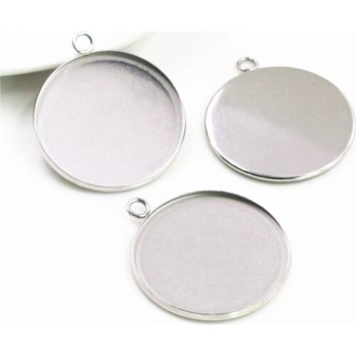 Never Fade 10pcs Fit 30mm Cabochons Stainless Steel Cameo Setting Cabochon Base Copper High Quality Blank Tray Bezel-B6-17