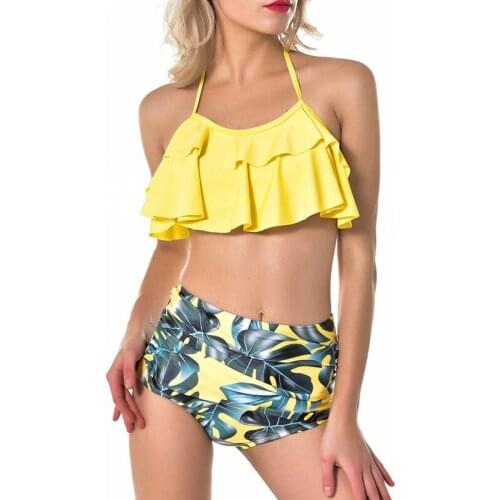 2021 New Bikinis Women Swimsuit High Waist Bathing Suit Swimwear Push Up Bikini Set Vintage Beach Wear Biquini