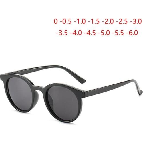 Anti-UV Oval Nearsighted Sunglasses Polarized Women Men PC Short-sighted Prescription Eyeglasses Diopter -0.5 -1.0 -1.5 To -6.0