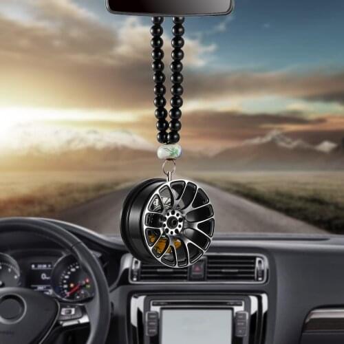 Car Pendant Decoration Metal Wheel Hub Hanging Ornaments Auto Interior Rear View Mirror Car Hanging Accessories Automobiles Gift