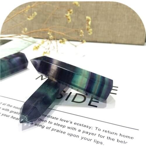 Rainbow Fluorite Wand Point Natural Stones Minerals Crystals Gems Healing Reiki For Home Decoration Gemstones