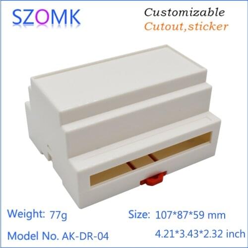 Wall mount beige plastic din rail enclosure junction box (1 pc) 107*87*59mm electronic equipment enclosure industrial box