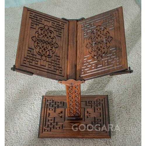 Adjustable Carved Wooden Quran Kerim,Bible,Torah Holder Lectern,Wheeled Book Holder,Photo Stand ,Cookbook Stand,Painting Stand