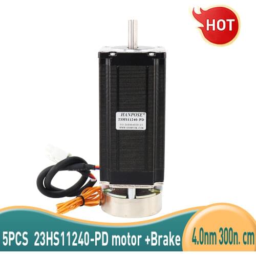 5PCS 23HS11240 stepping motor with power-off brake motor four wire printer engraving machine brake body length 112mm