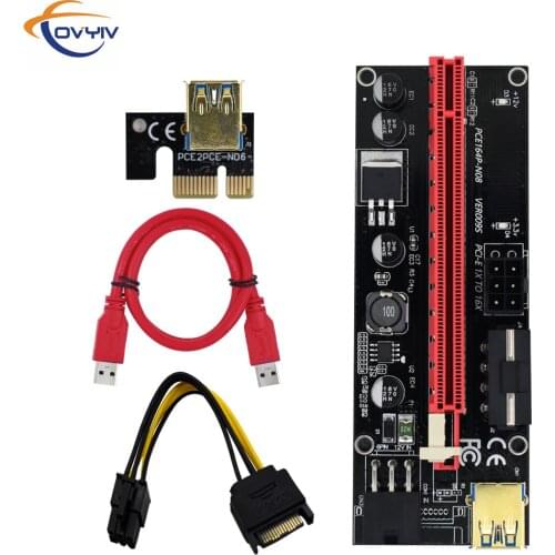 Fast Shipping COVYIV 009s PCI E Extender Riser Card PCI-E/PCIE USB 3.0 to 6pin Adapter Cable Mining Riser For Video Card
