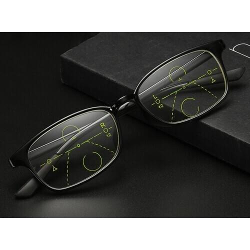 Progressive Multifocus Ultralight Full-rim Reading Glasses Women See Near and Far Anti Blu Retro Fashion +1 +1.5 +2 +2.5 +3 to 4