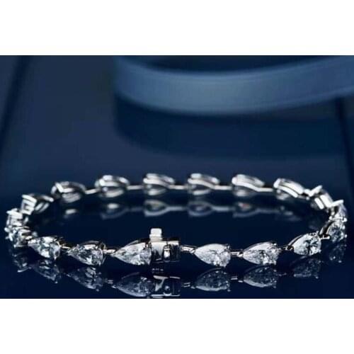 Designer Fashion 925 Sterling Silver Jewelry 5A Cubic Zirconia Party Bracelet