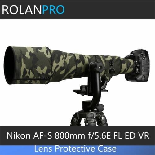 ROLANPRO Lens clothing camouflage coat rain cover for Nikon AF-S 800mm f/5.6E FL ED VR lens protective sleeve Guns case lens cap