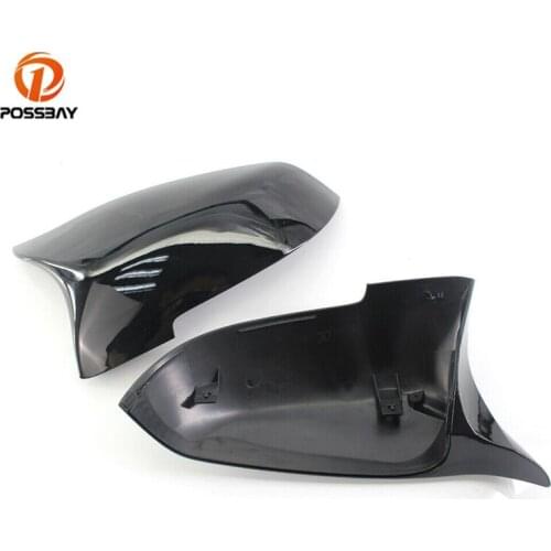 1Pair Car Rearview Mirror Covers Black Exterior Wing Caps 51167308683 51167308684 for BMW 7 Series F01 F02 LCI 2013 2014 2015