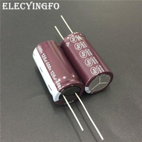 2pcs 120uF 400V120UF LELON RXB Series 18x36mm 400V120uF Long Life PSU Aluminum Electrolytic Capacitor
