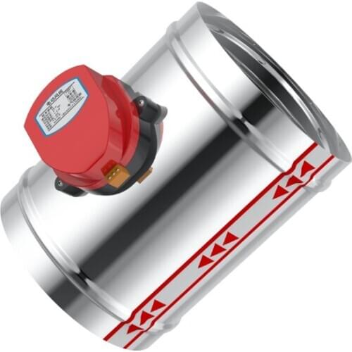 220V 24V 12V 1Nm Actuator Air Damper Valve Electric Air Duct Motorized Damper Ventilation Pipe Valve 60-200mm Stainless Steel
