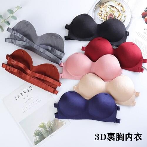 3D Sexy Lingerie Seamless Sport Bra U Type Backless Strapless Top Bra Push Up Bralette Brassiere Women Underwear YJ2002
