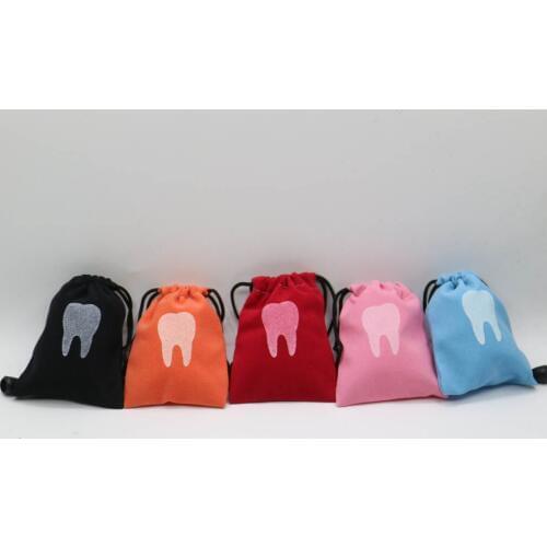 5pcs Dental clinic gift Deciduous teeth storage bag baby primary teeth case milk teeth bag The tooth fairy bag