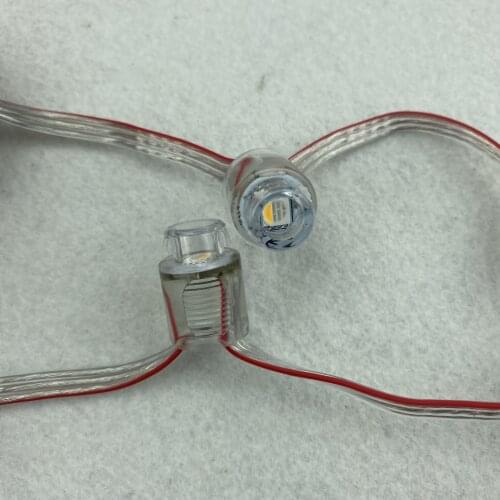 50pcs/strand DC5V 12mm open hole SK6812-RGBW(4000K) led smart pixel node,with clear wire;IP68 rated