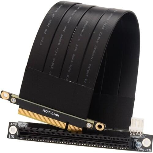 ADT-LINK R83SR-PW PCI-E x8 Extension Cable Adapter x16 PCIe Riser 8x To 16x RTX3060 GPU Graphics Cards Ethereum Mining Extender